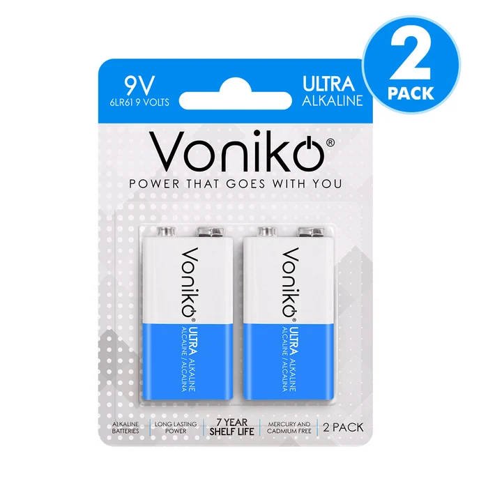 Voniko Premium Alkaline 9V Batteries