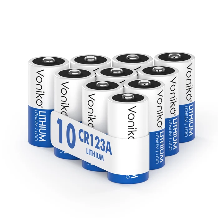 Voniko CR123A Lithium Batteries 10 Pack